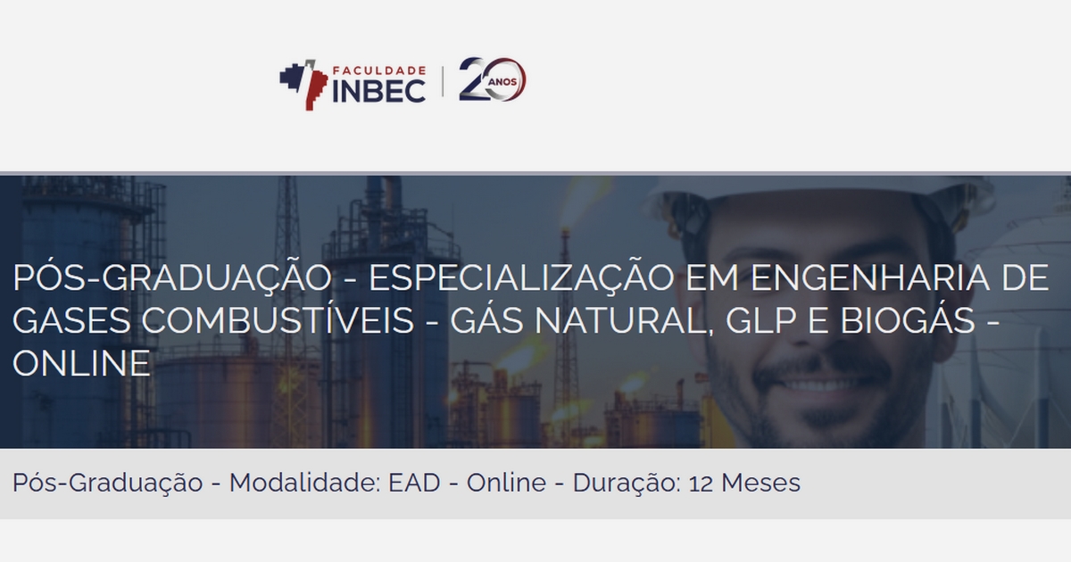 Pós-graduação em Engenharia de Gases Combustíveis abre inscrições para sua 2ª turma